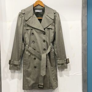 French Coat Paris Women Trench Coat Long Double Breasted Sm Green